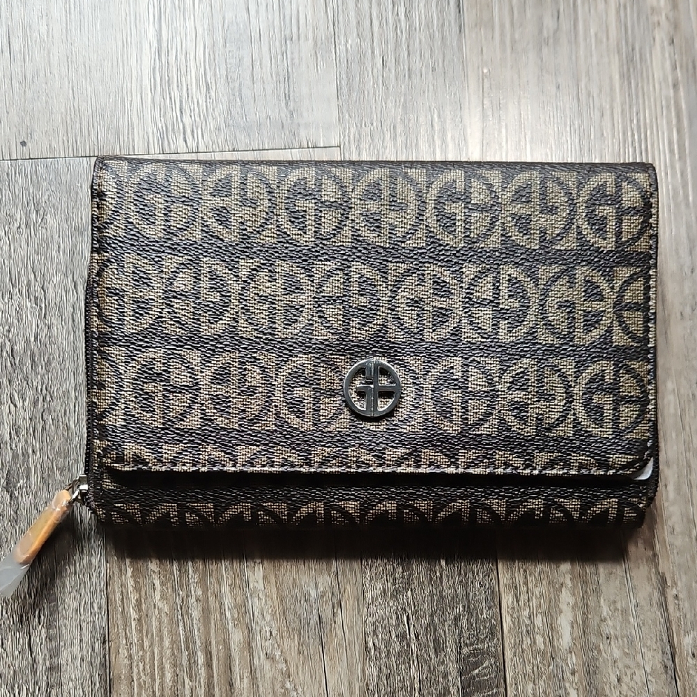 Giani Bernini Brown Logo Wallet